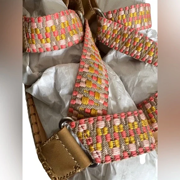 💗 NWB! Frye & Co Colorful Stitch Wrap Sandals - Picture 10 of 12